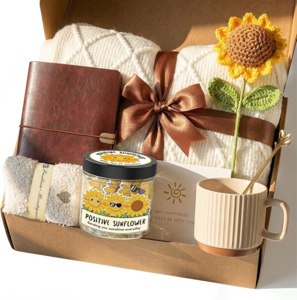 Unique Thinking of You, Get Well Soon, Sunshine Sunflower Self Care Package Hamper
